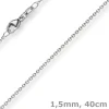 1,5mm Rund-Ankerkette aus 750 Gold Weißgold Kette Collier Halskette, 40cm