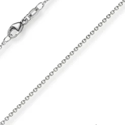 1,5mm Rund-Ankerkette aus 750 Gold Weißgold Kette Collier Halskette, 40cm