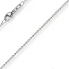1,5mm Rund-Ankerkette aus 750 Gold Weißgold Kette Collier Halskette, 55cm