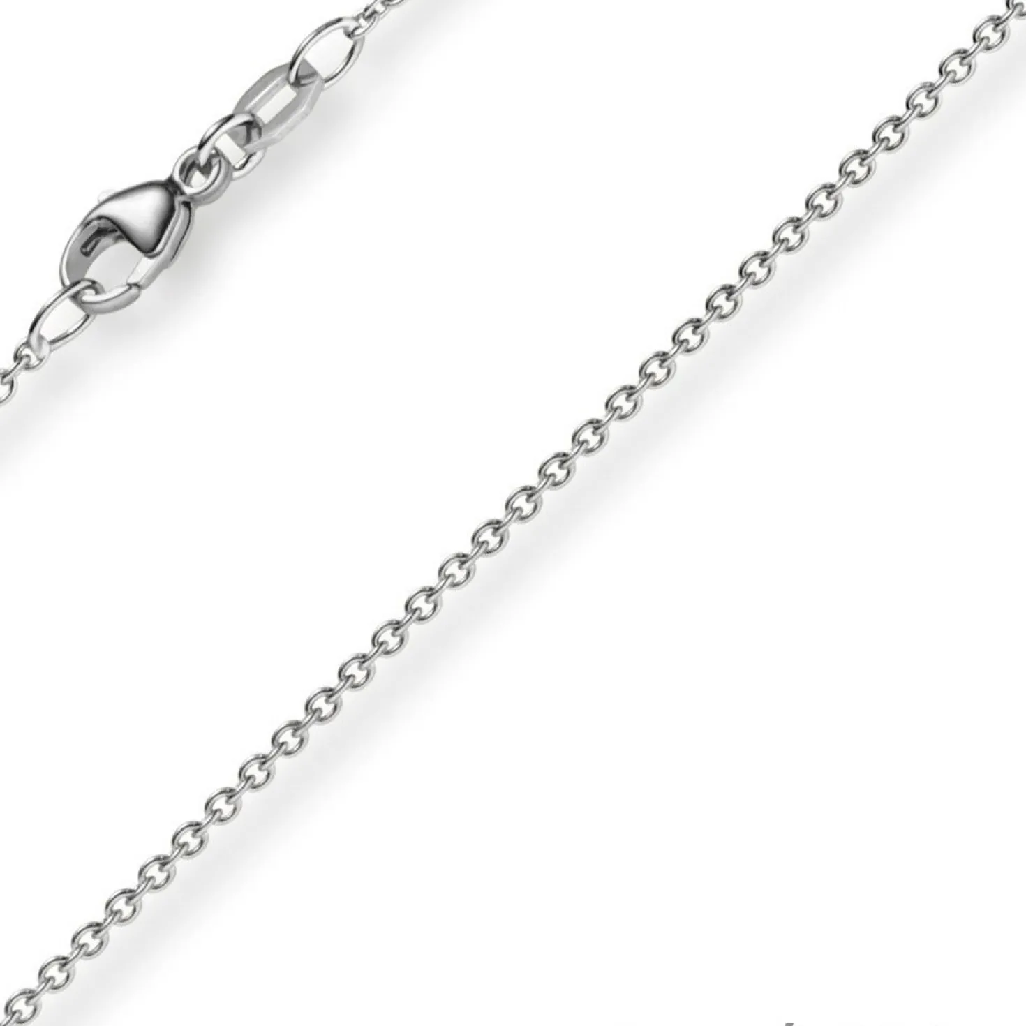 1,5mm Rund-Ankerkette aus 750 Gold Weißgold Kette Collier Halskette, 38cm