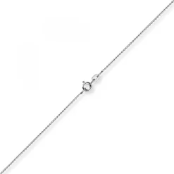 1,1mm Rund-Ankerkette aus 750 Gold Weißgold Kette Collier Halskette, 38cm