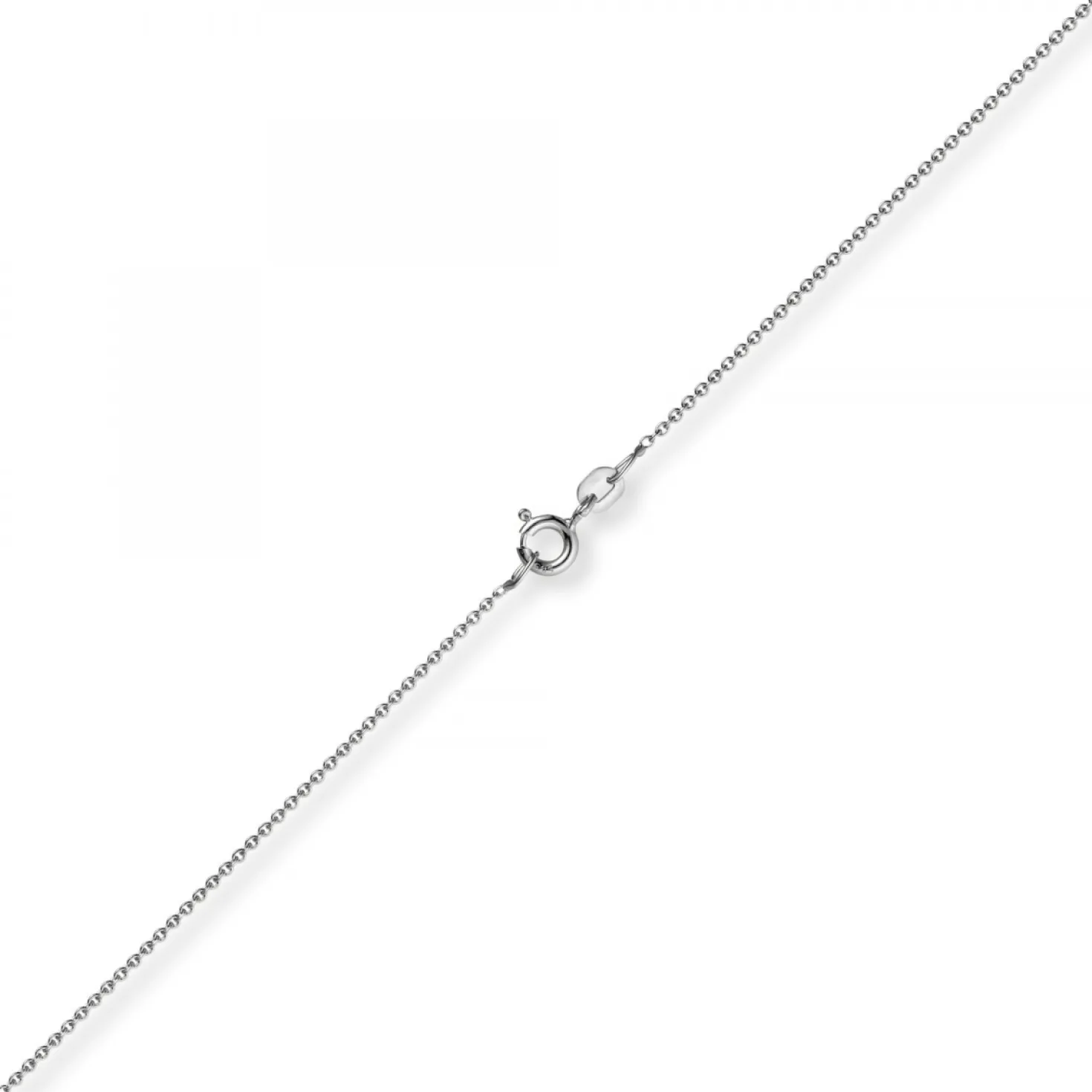 1,1mm Rund-Ankerkette aus 750 Gold Weißgold Kette Collier Halskette, 38cm