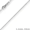 1,1mm Rund-Ankerkette aus 750 Gold Weißgold Kette Collier Halskette, 42cm