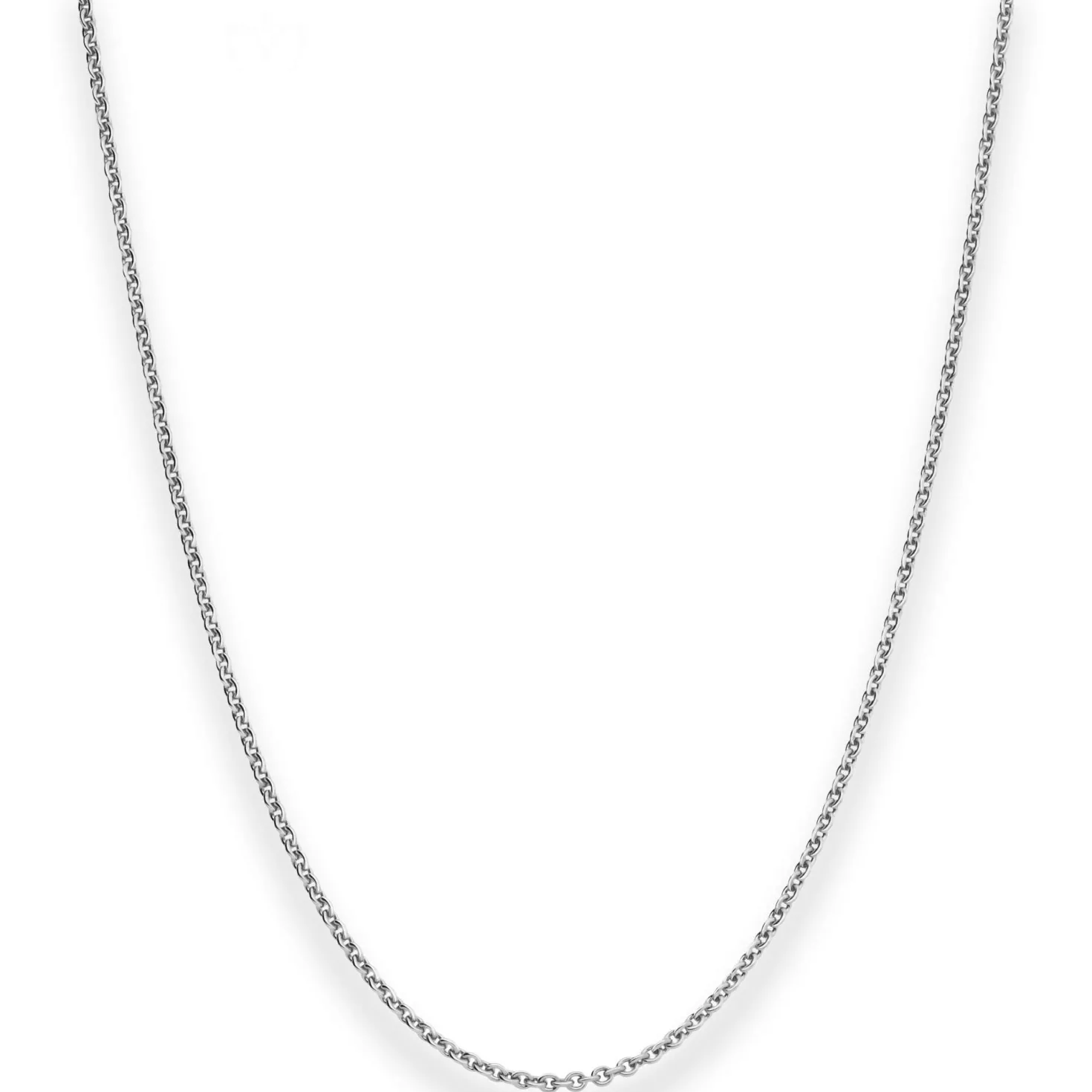 2mm Rund-Ankerkette Collier aus 925 Silber rhodiniert 38cm mit Zwischenöse