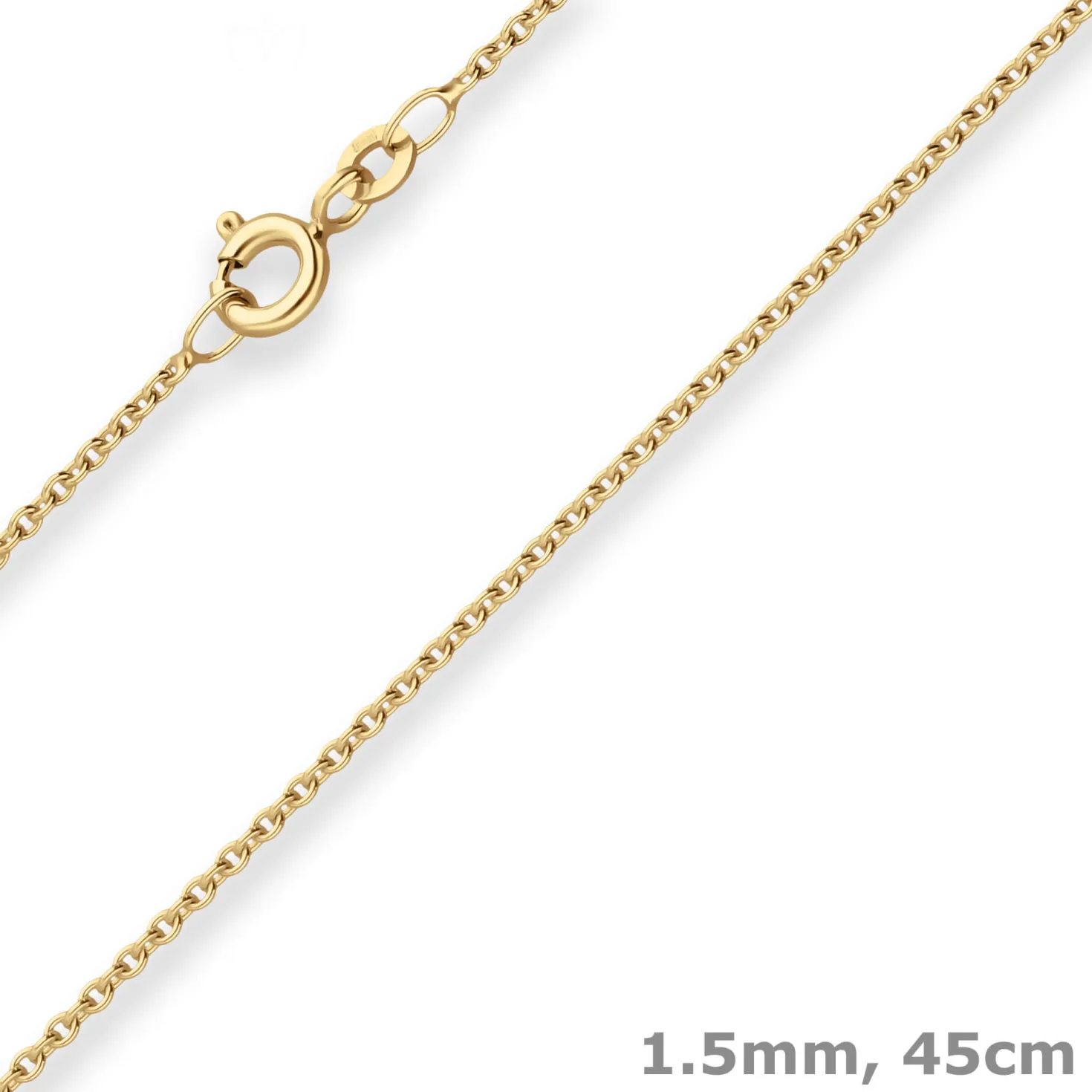 1,5mm Rund-Ankerkette Collier Halskette aus 333 Gold Gelbgold 45cm