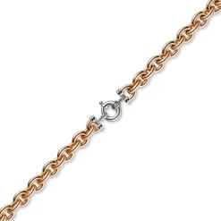 12mm Rundanker Kette Collier Halsschmuck 585 Gold Rotgold & Weißgold, 45cm
