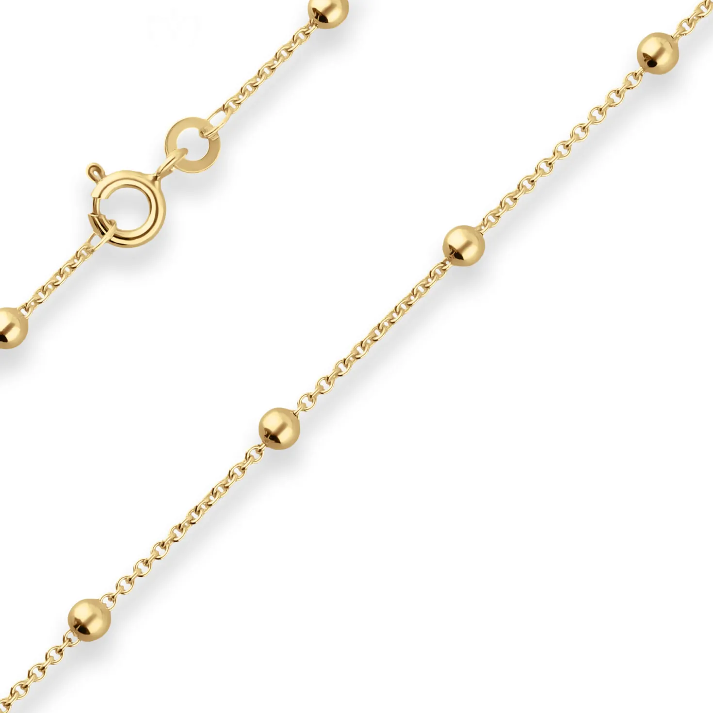 1,3mm Rund-Ankerkette Collier Kugel Halskette aus 333 Gold Gelbgold 45cm