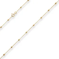 1,3mm Rund-Ankerkette Collier Kugel Halskette aus 333 Gold Gelbgold 45cm