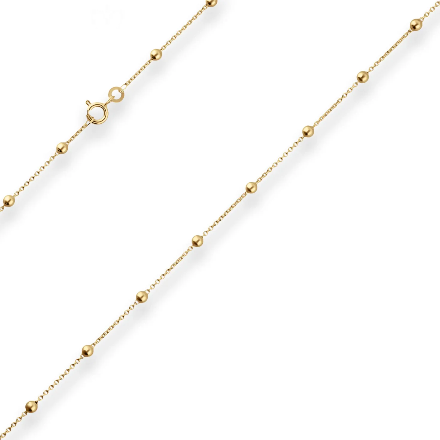 1,3mm Rund-Ankerkette Collier Kugel Halskette aus 333 Gold Gelbgold 45cm
