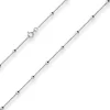 1,3mm Rund-Ankerkette Collier Kugel Halskette aus 925 Silber rhodiniert 50cm