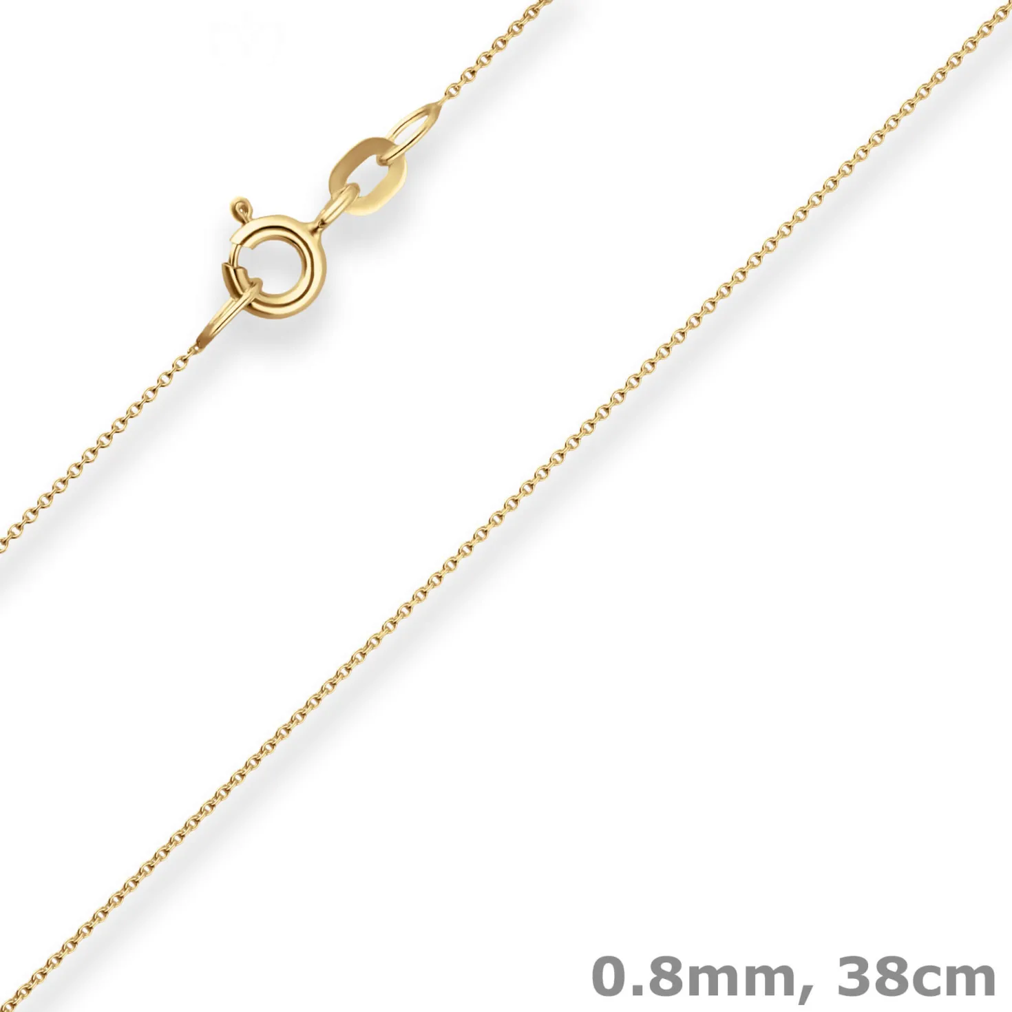 0,8mm Rund-Ankerkette Collier mit Zwischenöse aus 585 Gold Gelbgold 38cm