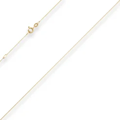 0,8mm Rund-Ankerkette Collier mit Zwischenöse aus 585 Gold Gelbgold 38cm
