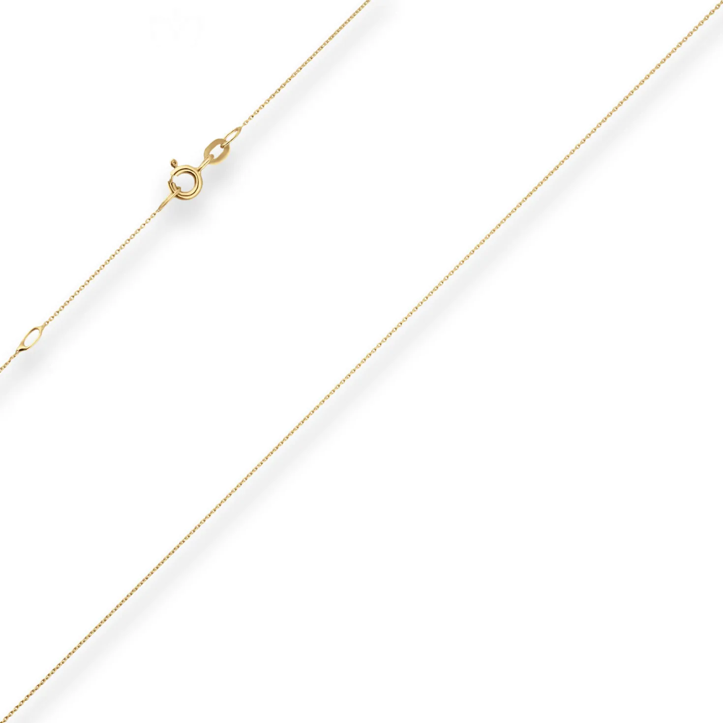0,8mm Rund-Ankerkette Collier mit Zwischenöse aus 585 Gold Gelbgold 38cm