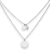 1,1mm Rund-Ankerkette Collier Plättchen aus 925 Silber rhodiniert 38cm Zirkonia