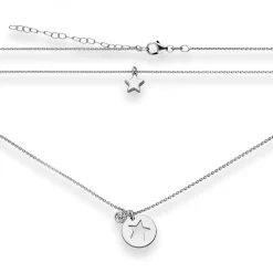 0,8mm Rund-Ankerkette Collier Sterne aus 925 Silber rhodiniert 38cm Zirkonia