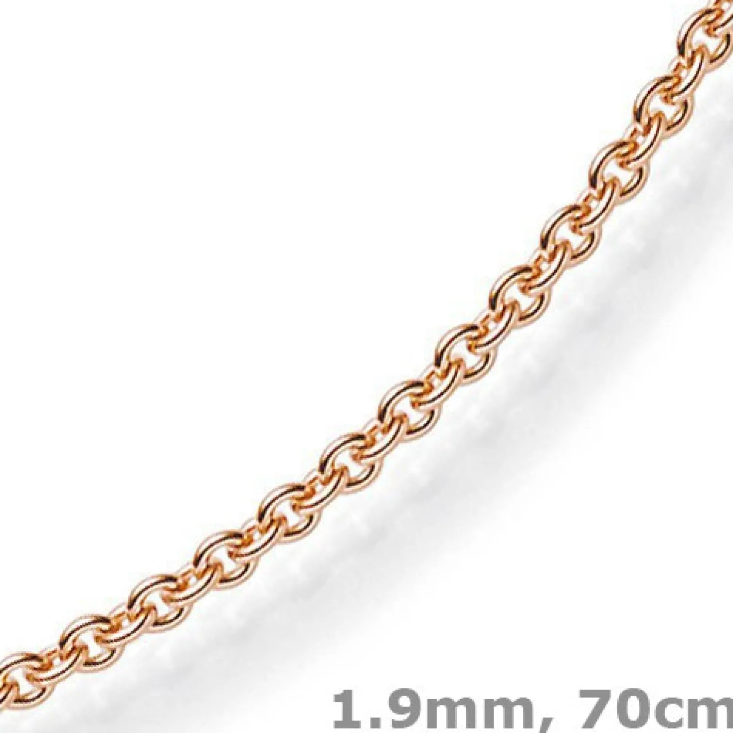 1,9mm Rund-Ankerkette Echt Gold 585 Rotgold Kette Collier Halskette 70cm