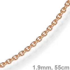 1,9mm Rund-Ankerkette Echt Gold 585 Rotgold Kette Collier Halskette 55cm