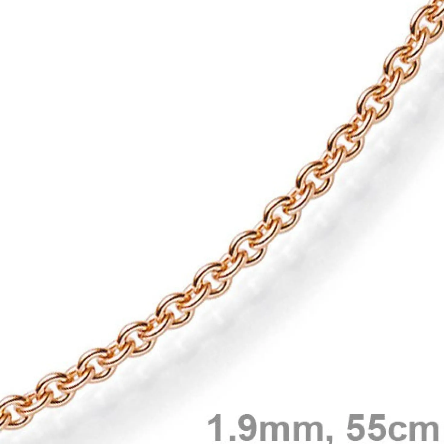 1,9mm Rund-Ankerkette Echt Gold 585 Rotgold Kette Collier Halskette 55cm
