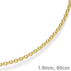 1,9mm Rund-Ankerkette 585 Gold Gelbgold Kette Collier Halskette 60cm