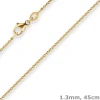 1,3mm Rund-Ankerkette Goldkette Collier Halskette aus 750 Gold Gelbgold 45cm