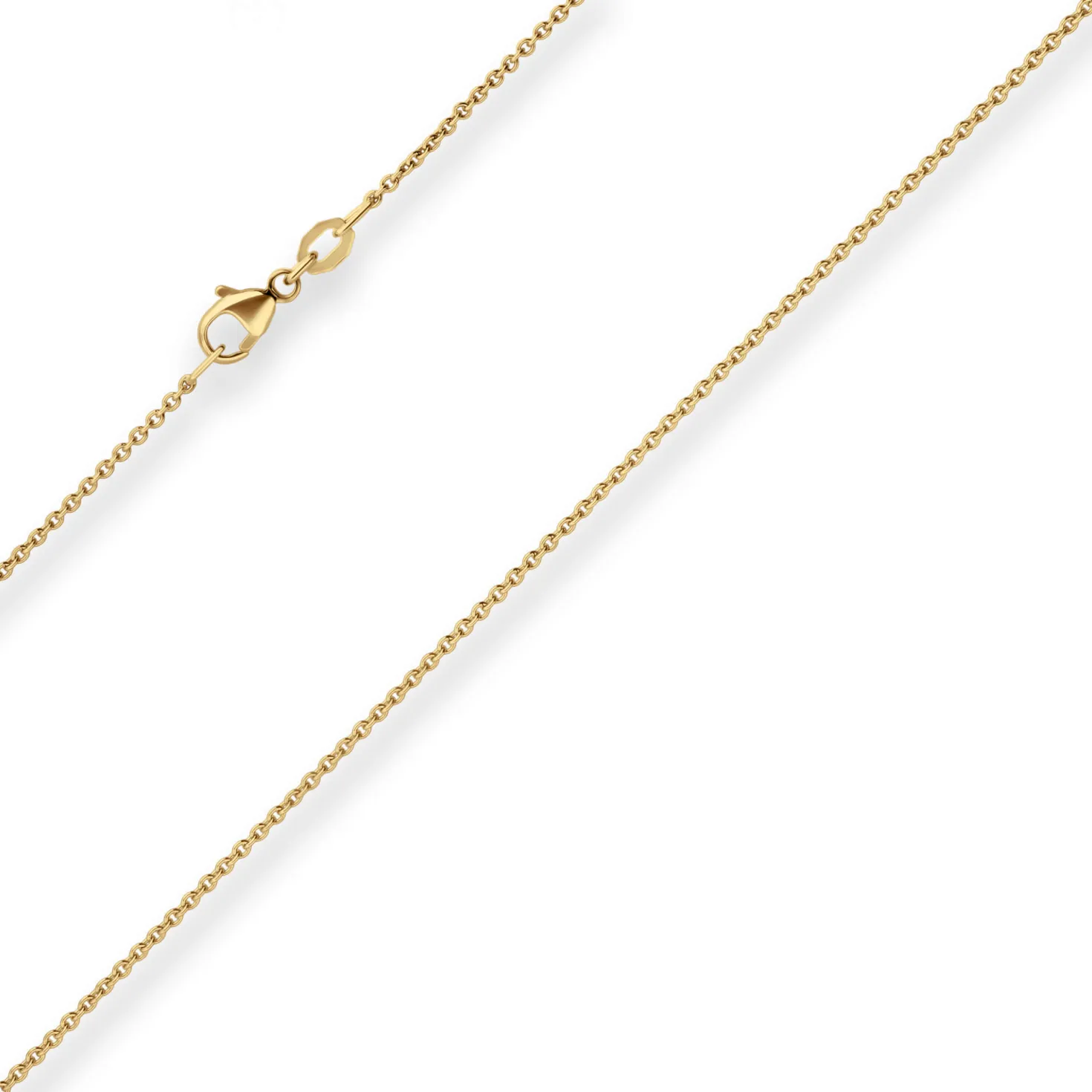 1,3mm Rund-Ankerkette Goldkette Collier Halskette aus 750 Gold Gelbgold 45cm