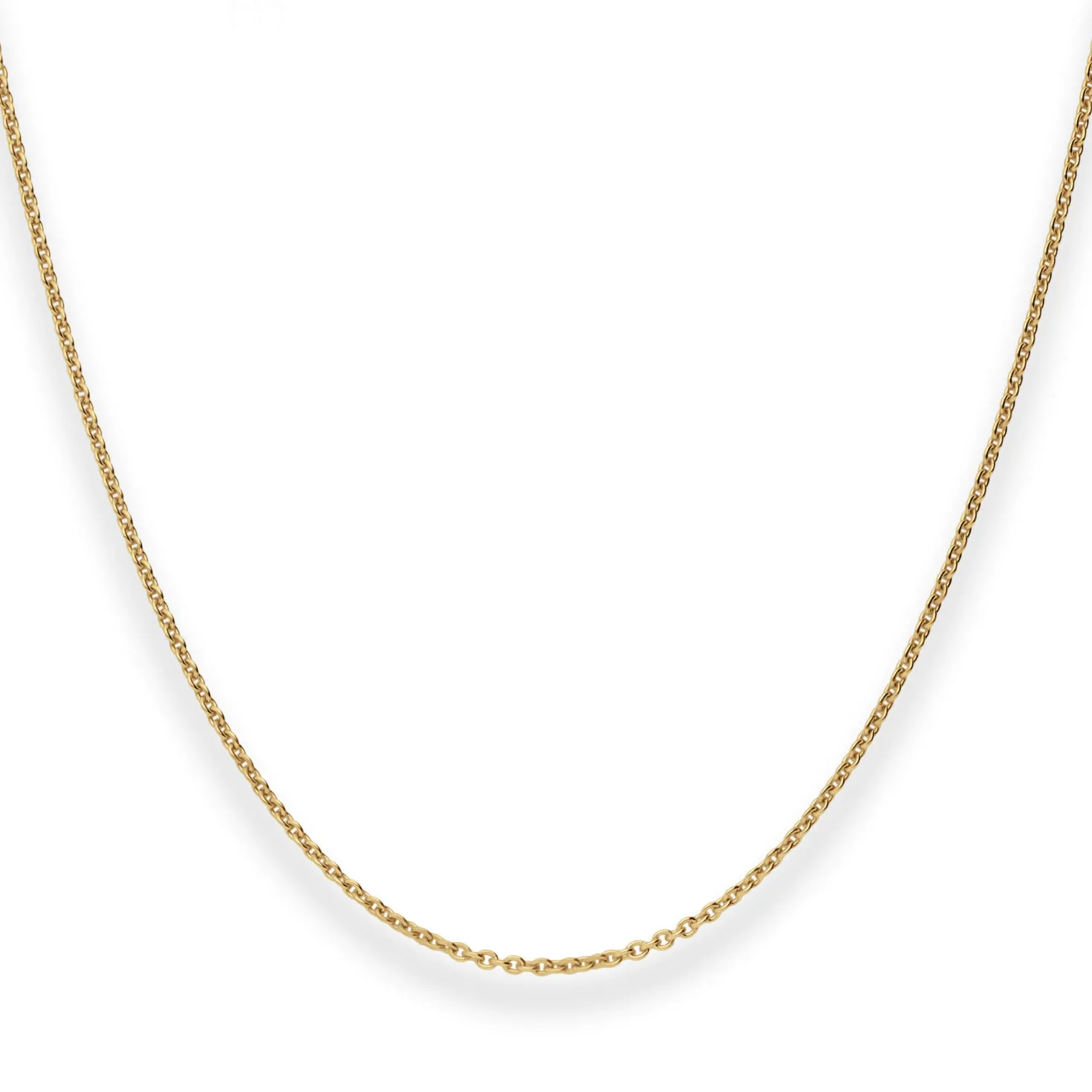 1,3mm Rund-Ankerkette Goldkette Collier Halskette aus 750 Gold Gelbgold 45cm