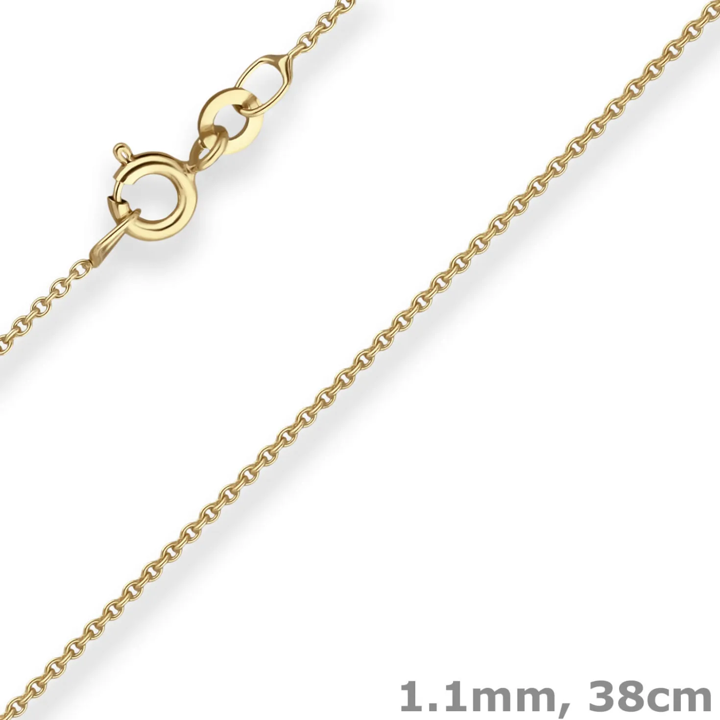 1,1mm Rund-Ankerkette Goldkette Collier Halskette aus 333 Gold Gelbgold 38cm