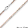 1,6mm Rund-Ankerkette Goldkette Collier Halskette aus 585 Gold rot/weiß 45cm
