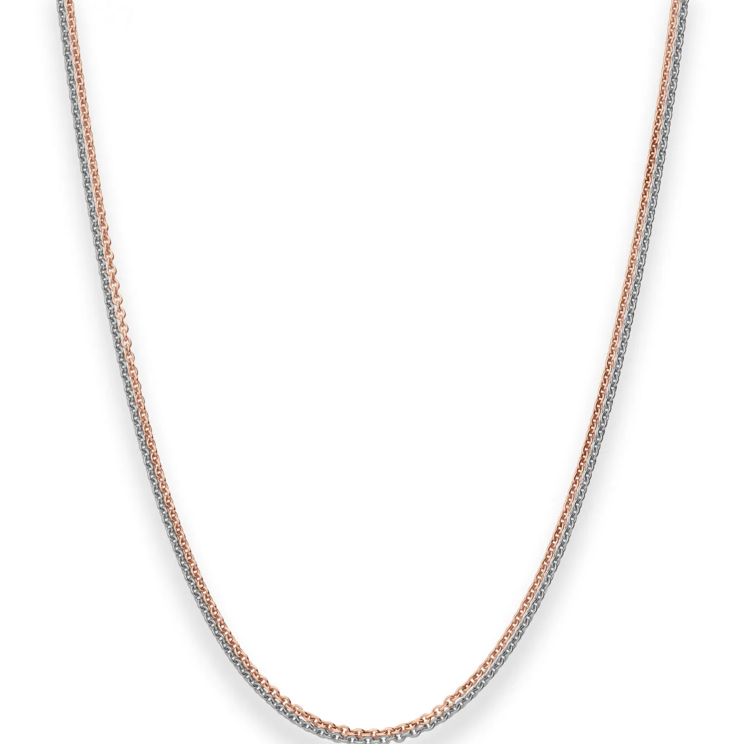 1,6mm Rund-Ankerkette Goldkette Collier Halskette aus 585 Gold rot/weiß 45cm