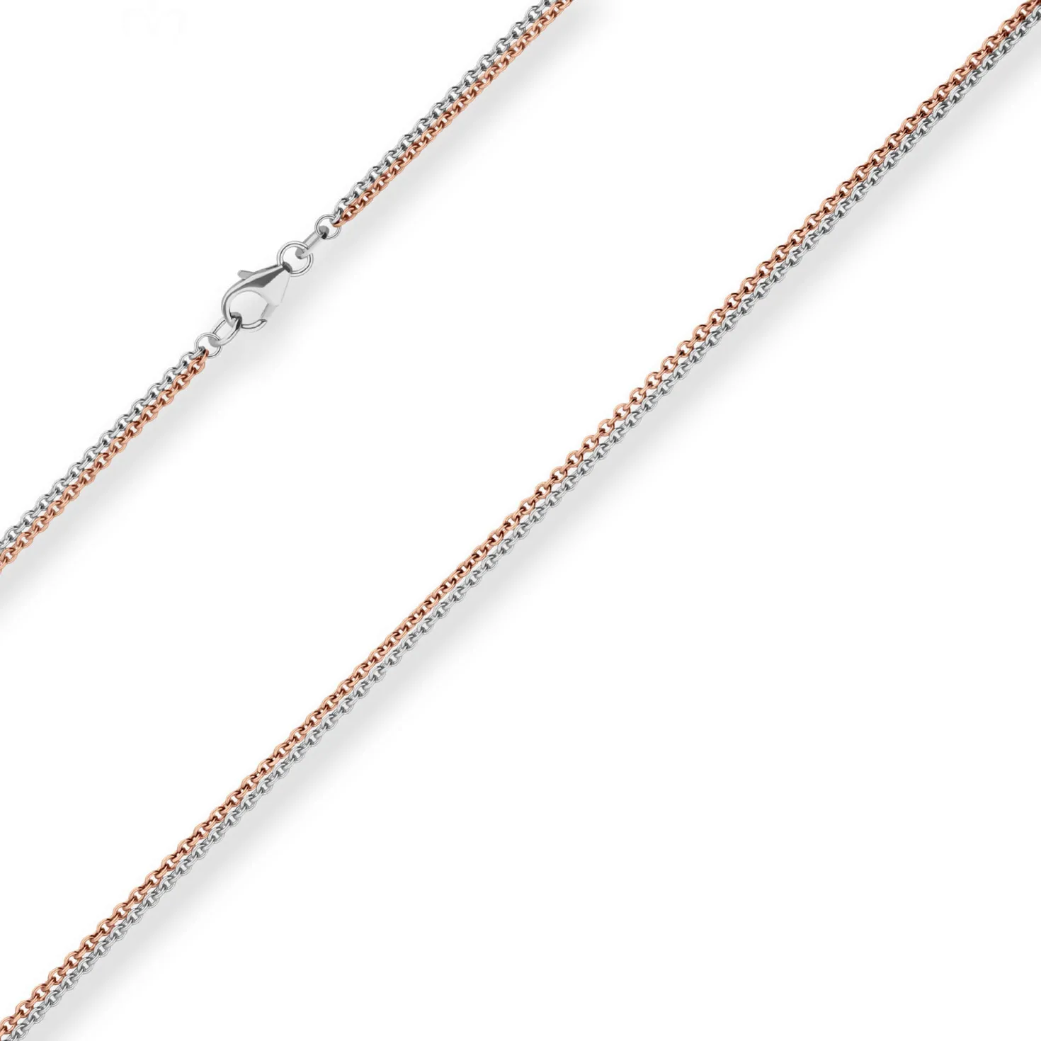 1,6mm Rund-Ankerkette Goldkette Collier Halskette aus 585 Gold rot/weiß 45cm