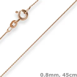 0,8mm Rund-Ankerkette Goldkette Collier Halskette aus 585 Gold Rotgold 45cm