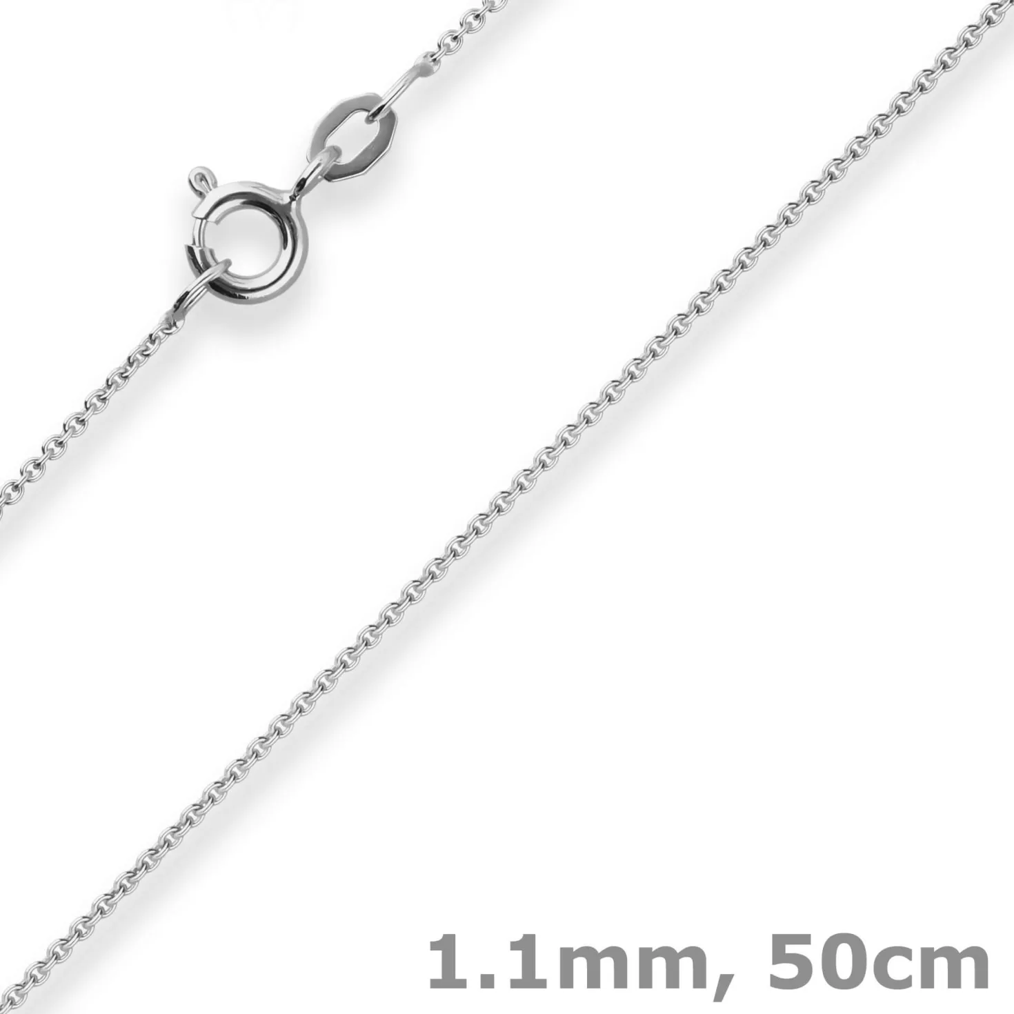 1,1mm Rund-Ankerkette Goldkette Collier Halskette aus 333 Gold Weißgold 50cm