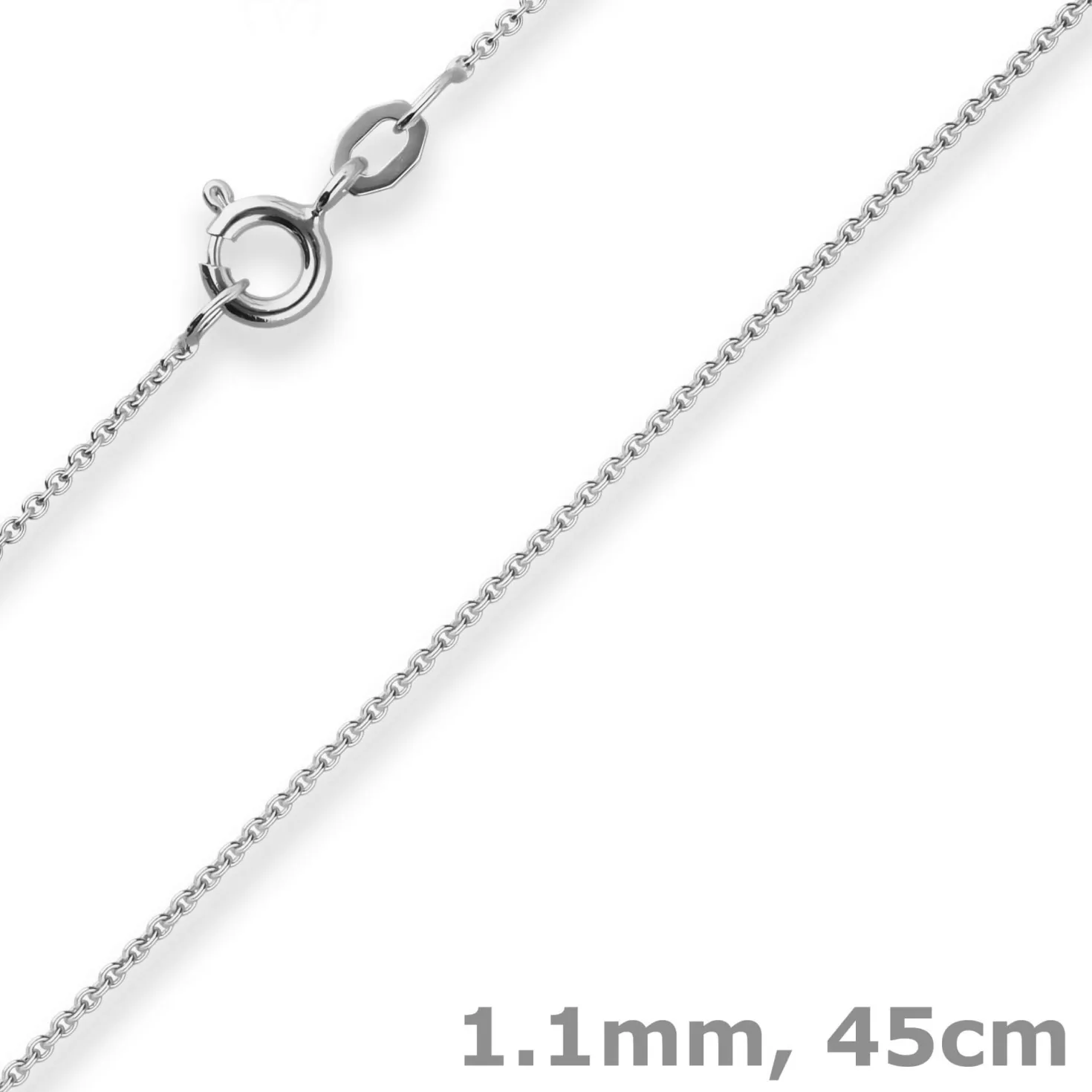 1,1mm Rund-Ankerkette Goldkette Collier Halskette aus 333 Gold Weißgold 45cm