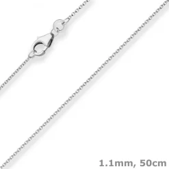 1,1mm Rund-Ankerkette Goldkette Collier Halskette aus 375 Gold Weißgold 50cm