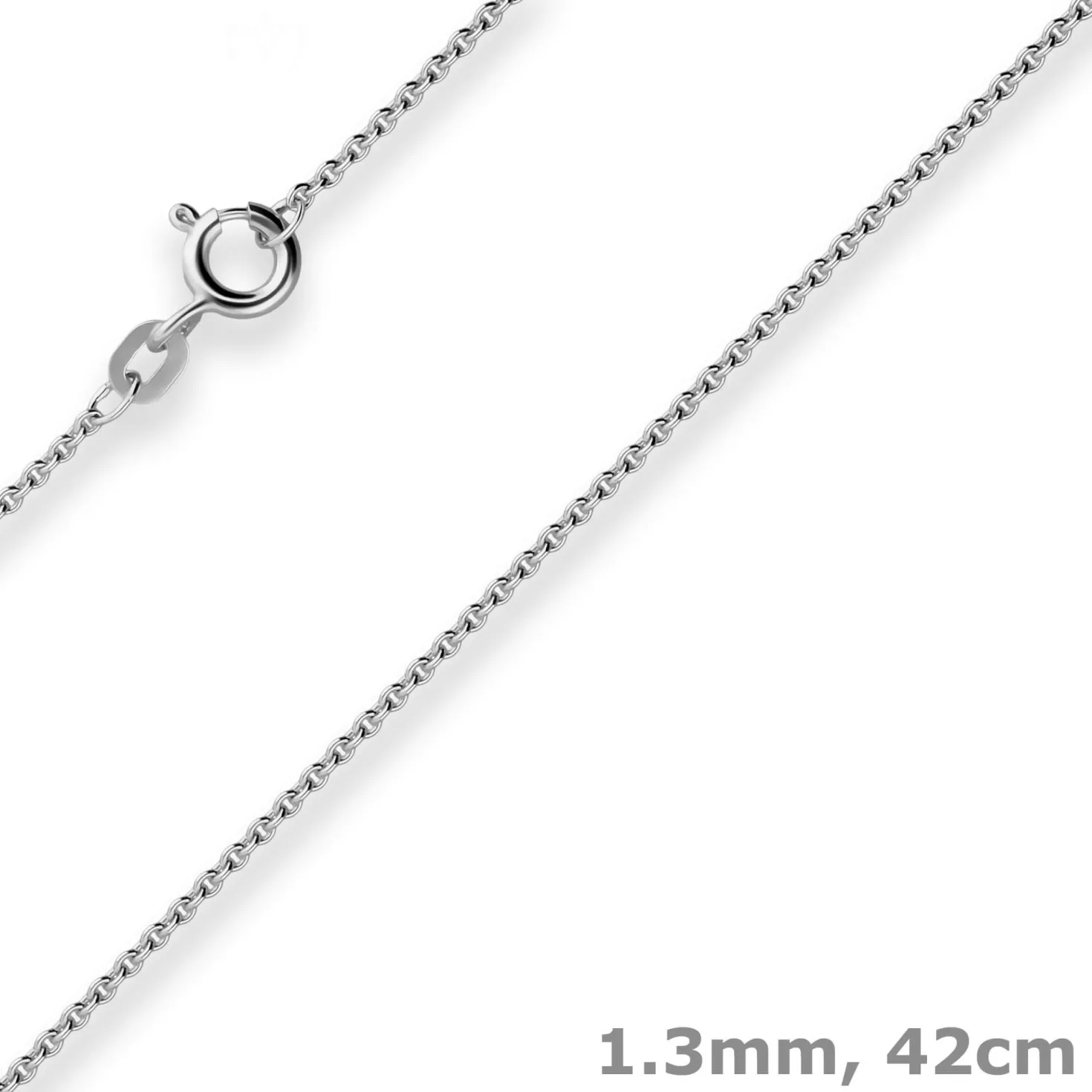 1,3mm Rund-Ankerkette Goldkette Collier Halskette aus 585 Gold Weißgold 42cm