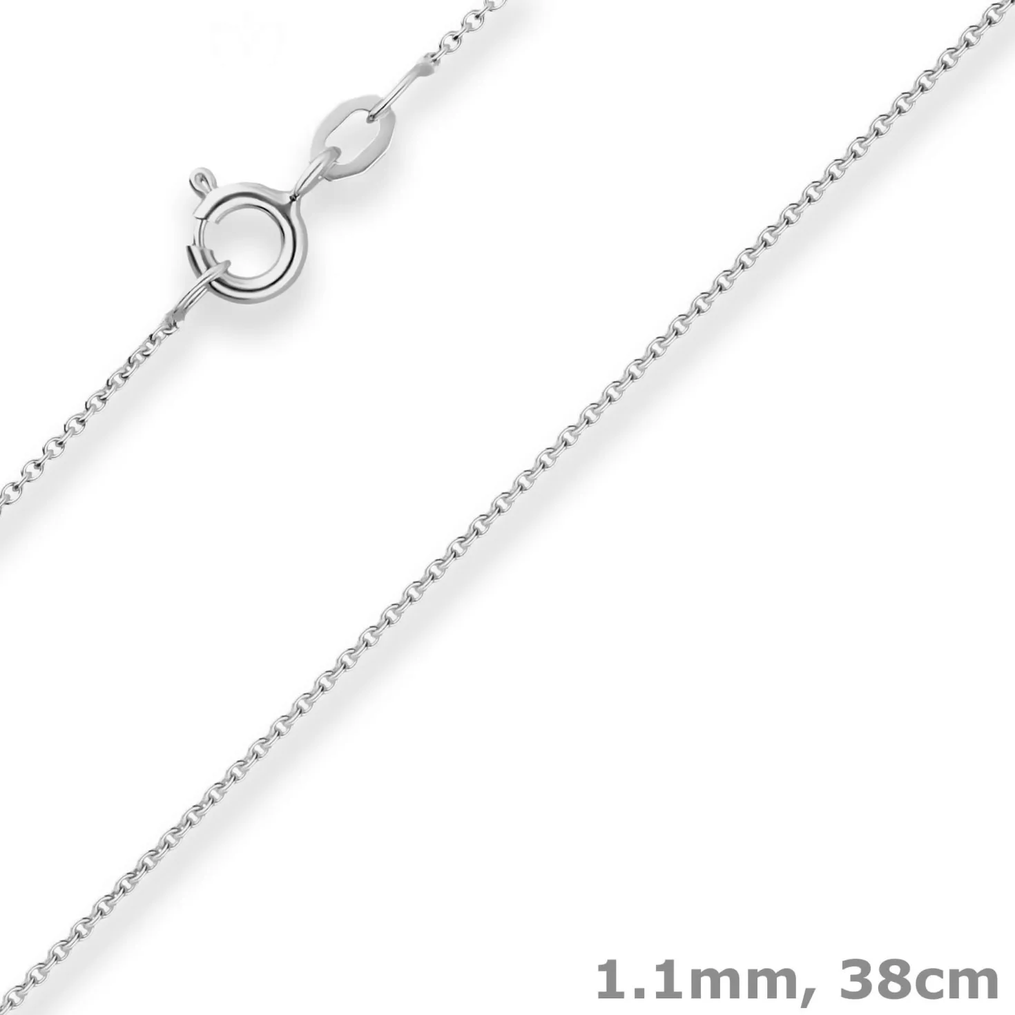 1,1mm Rund-Ankerkette Goldkette Collier Halskette aus 375 Gold Weißgold 38cm