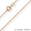 1,1mm Rund-Ankerkette 750 Gold Rotgold Kette Collier Halskette, 42cm