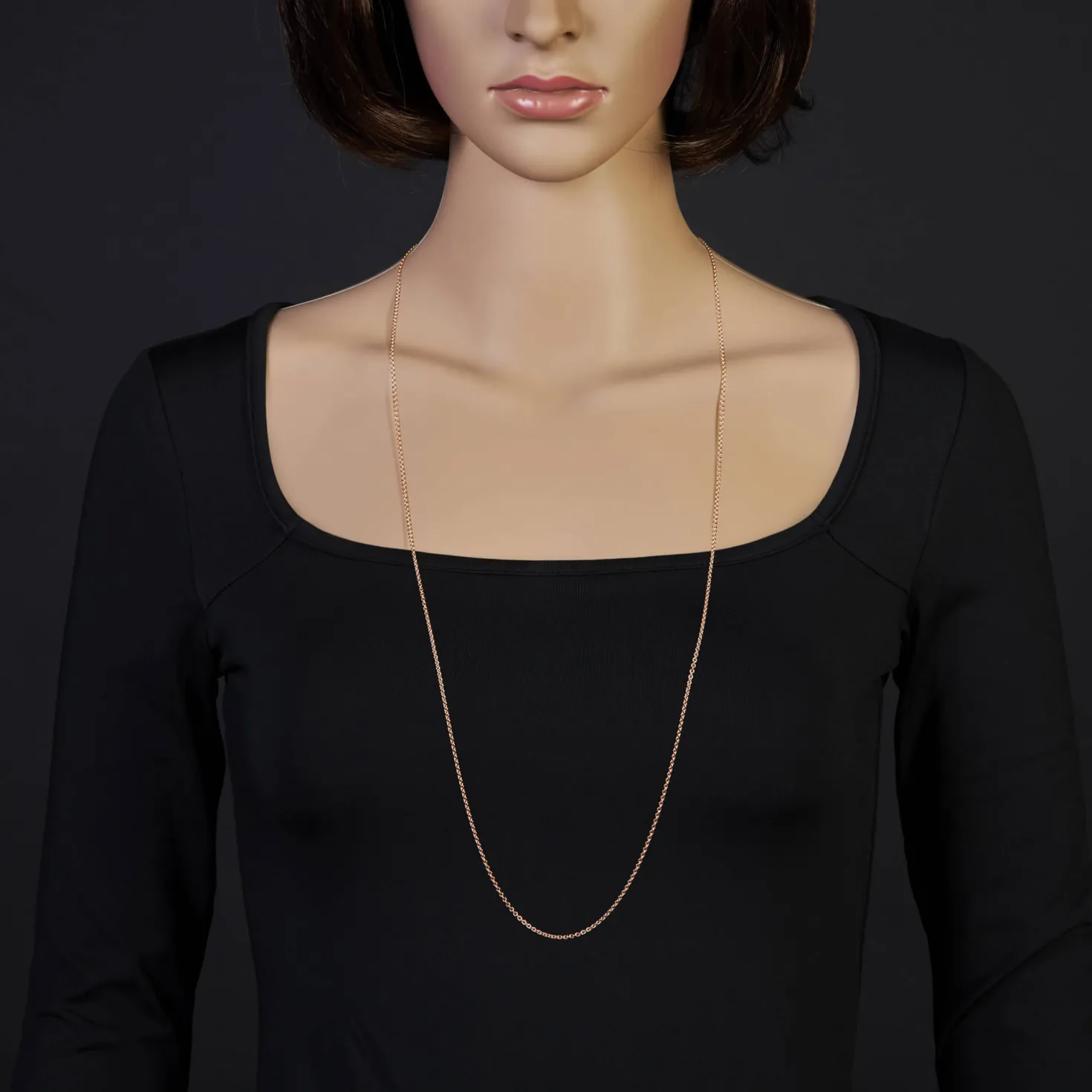 1,9mm Rund-Ankerkette 750 Gold Rotgold Kette Collier Halskette, 90cm