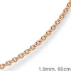 1,9mm Rund-Ankerkette 750 Gold Rotgold Kette Collier Halskette, 60cm