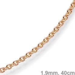 1,9mm Rund-Ankerkette 750 Gold Rotgold Kette Collier Halskette, 40cm