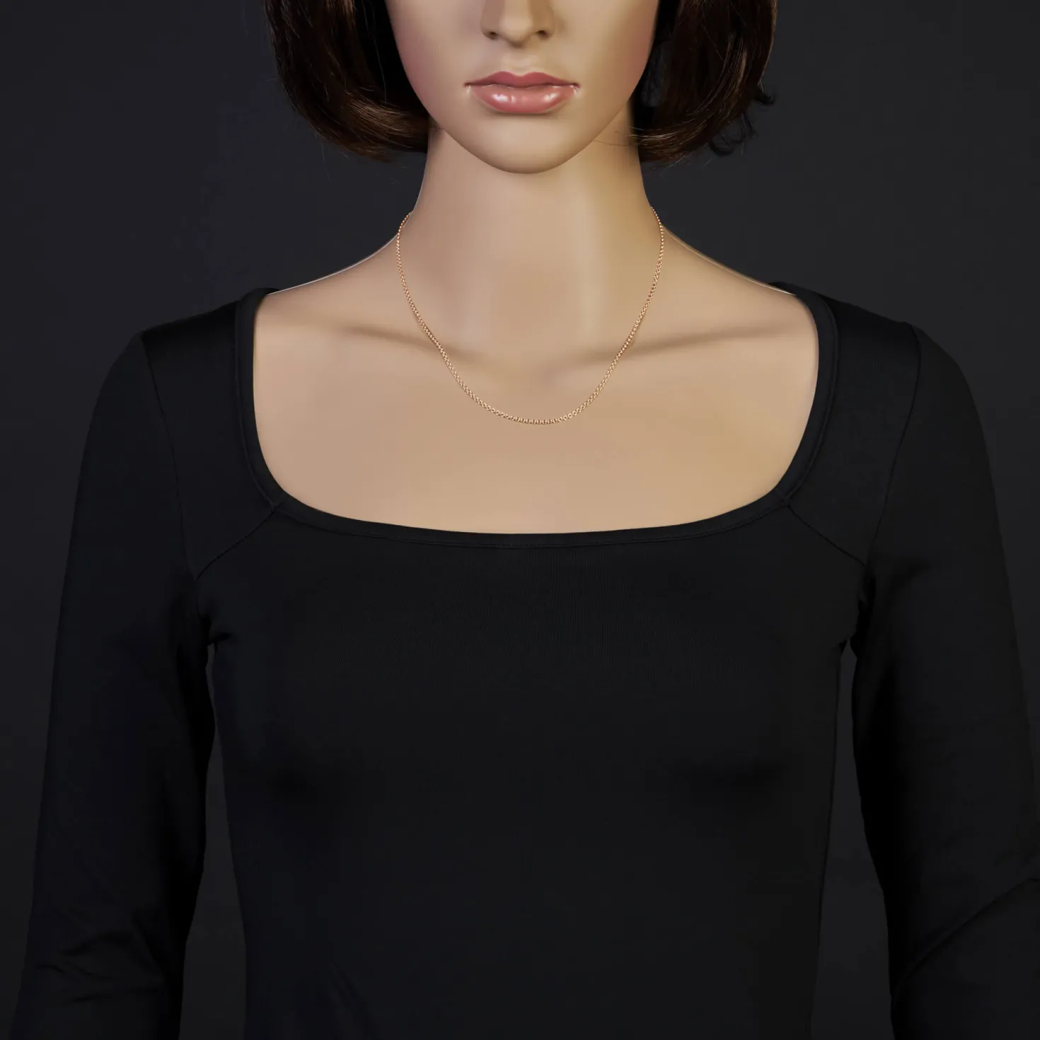 1,9mm Rund-Ankerkette 750 Gold Rotgold Kette Collier Halskette, 45cm
