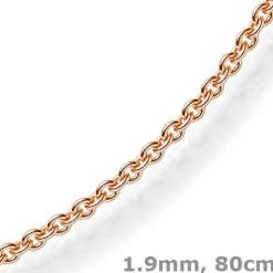 1,9mm Rund-Ankerkette 750 Gold Rotgold Kette Collier Halskette, 80cm