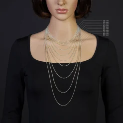 1,9mm Rund-Ankerkette 750 Gold Weißgold Kette Collier Halskette, 45cm