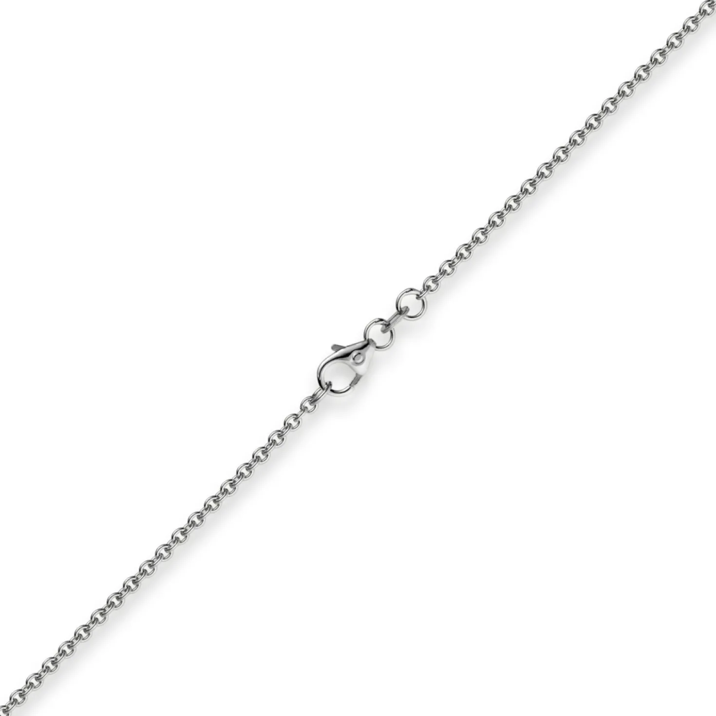 1,9mm Rund-Ankerkette 750 Gold Weißgold Kette Collier Halskette, 38cm