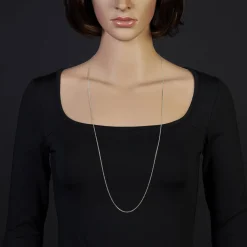1,9mm Rund-Ankerkette 750 Gold Weißgold Kette Collier Halskette, 90cm
