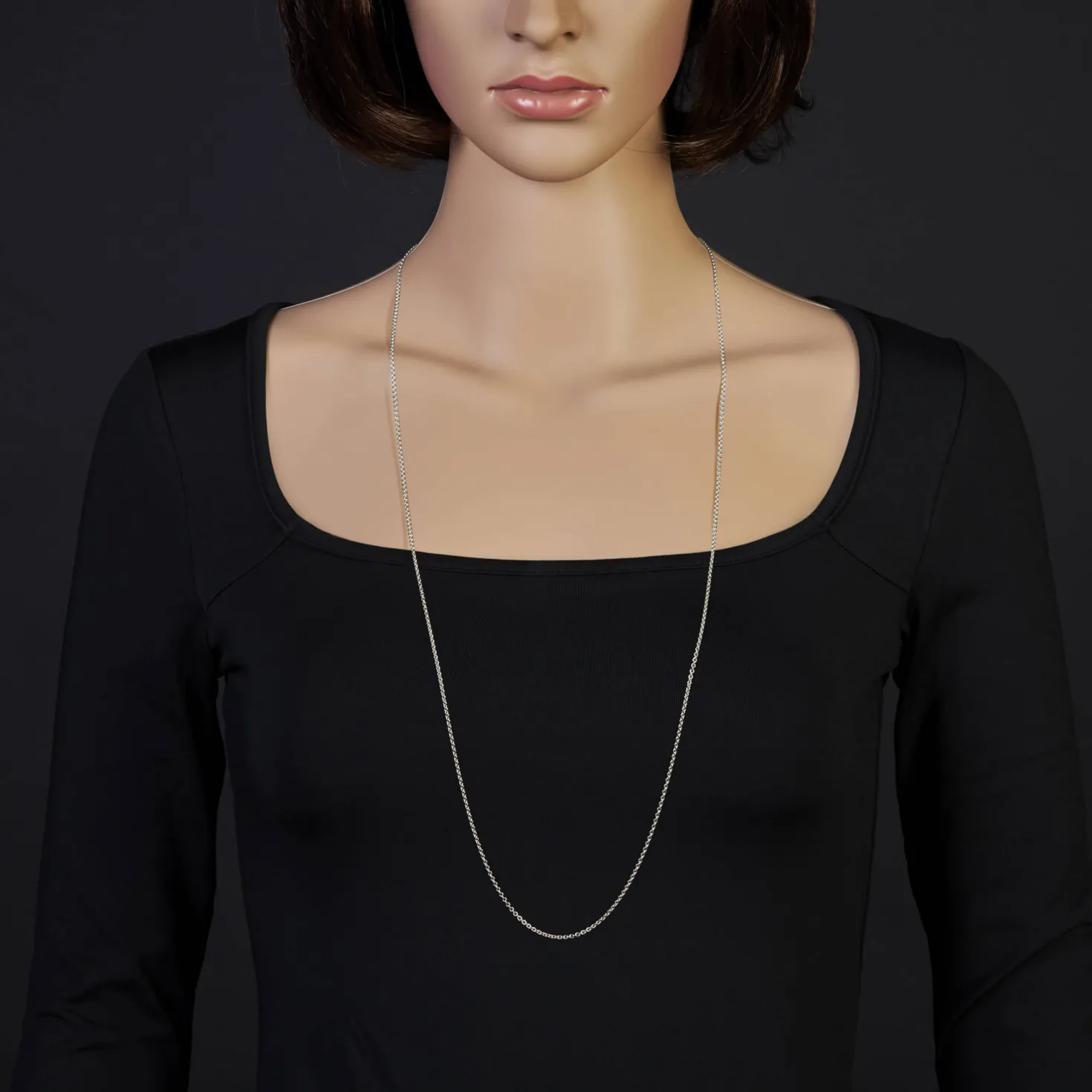 1,9mm Rund-Ankerkette 750 Gold Weißgold Kette Collier Halskette, 90cm