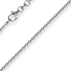 1,9mm Rund-Ankerkette 750 Gold Weißgold Kette Collier Halskette, 55cm