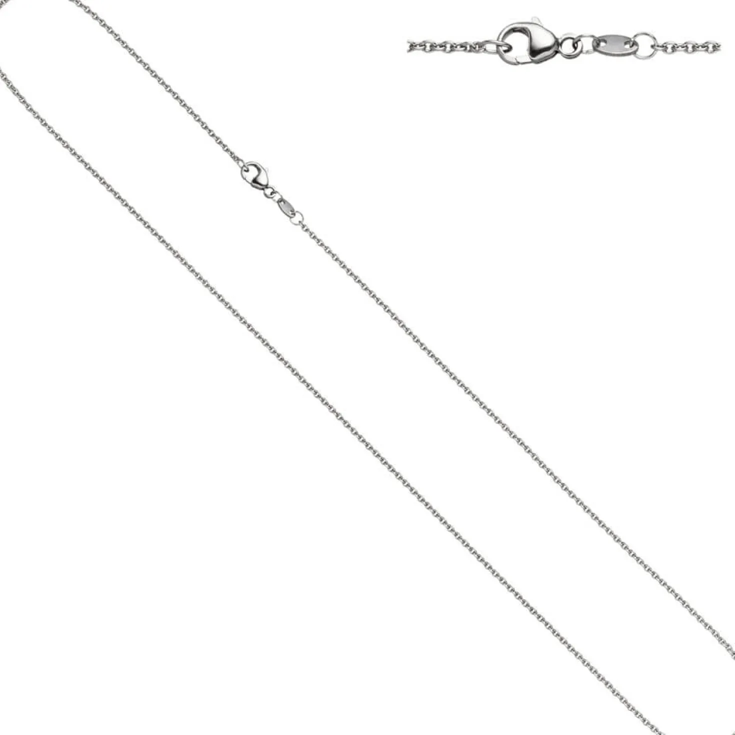 1,3mm Rundankerkette Halskette Kette Platinkette Halsschmuck aus 950 Platin 42cm