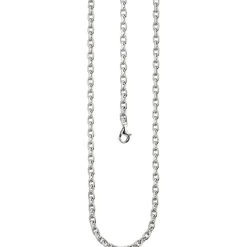 3,9mm Rundankerkette Halsschmuck aus 925 Silber rhodiniert diamantiert, 55cm