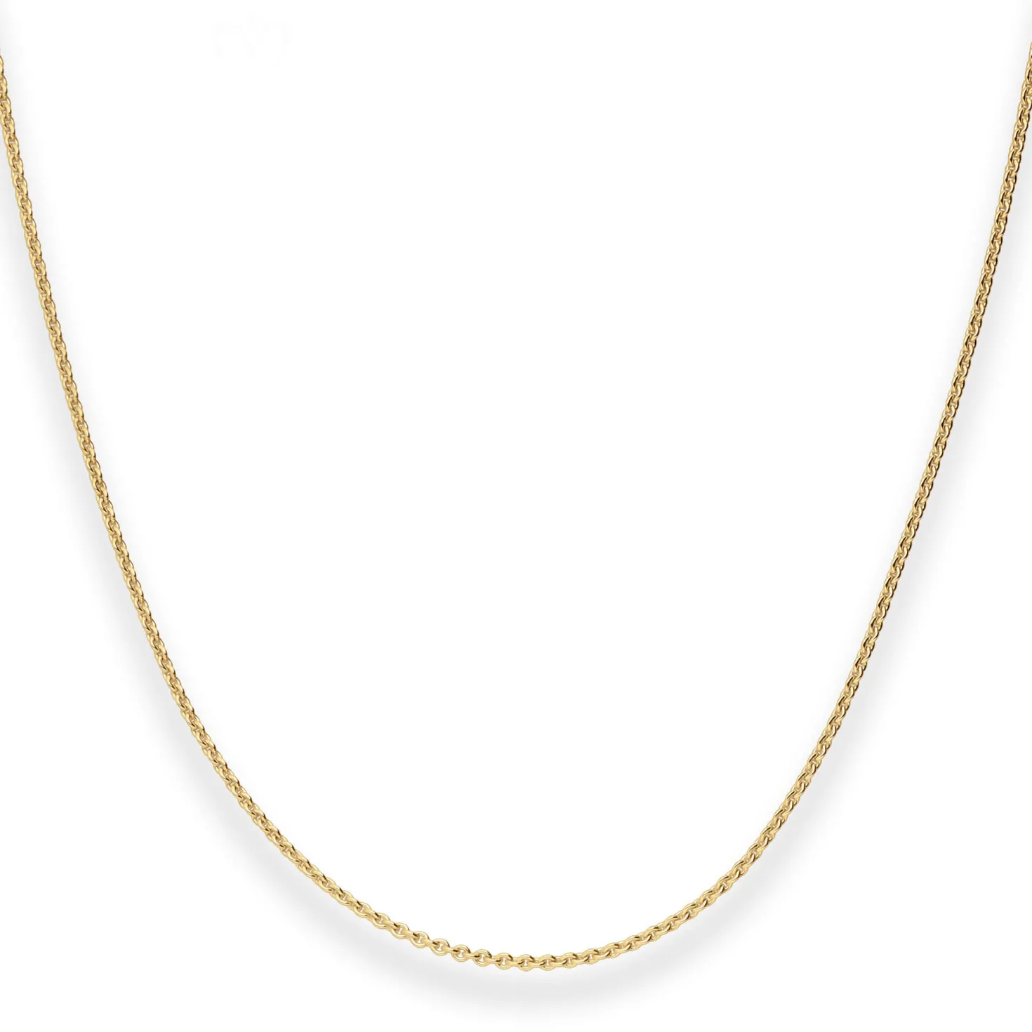 1,3mm Rund-Ankerkette Kette Collier aus 585 Gold Gelbgold 45cm mit Zwischenöse